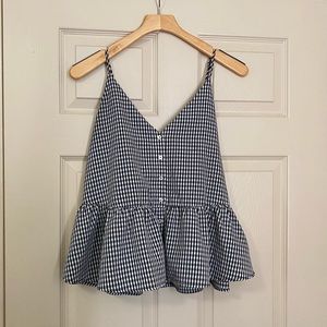 CLEAN OUT SALE: Button-down peplum tank blouse